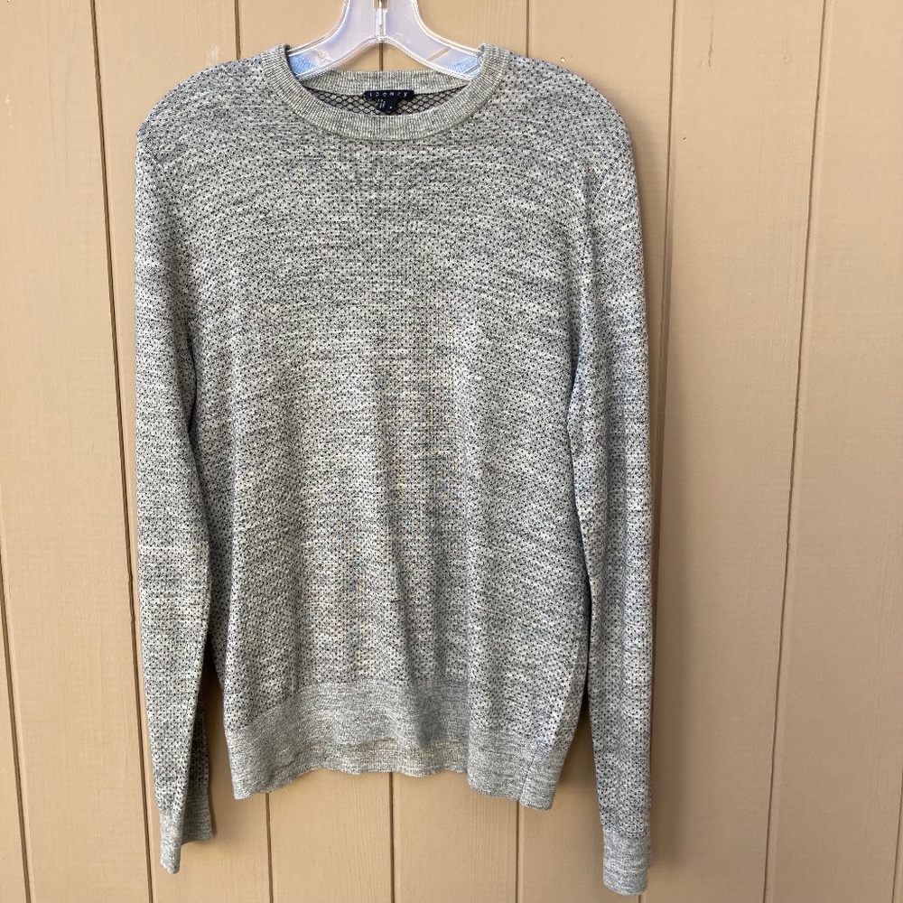 Grey with Blue Polka Dots Theory Sweater Men’s Size S